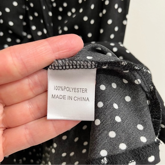 Princess Polly Bobbie black white polka dot mini dress flutter sleeves size 4 - Picture 12 of 12